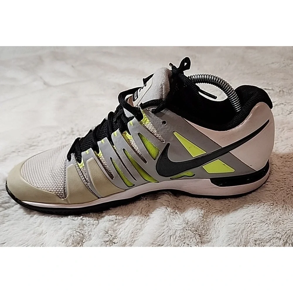 Nike‎ Zoom Vapor 9 Tour Platinum Volt Federline Tennis Shoes Sneakers Men's 11.5